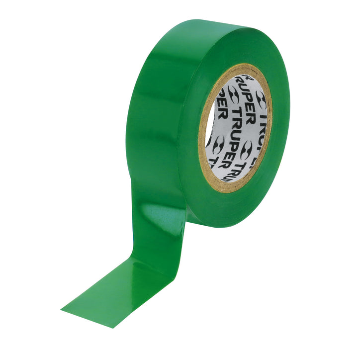 Cinta de aislar de 9 m x 19 mm, verde, TRUPER