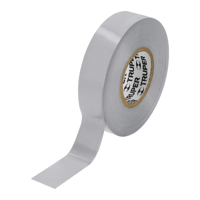 Cinta de aislar de 18 m x 19 mm, gris, TRUPER