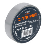 Cinta de aislar de 18 m x 19 mm, gris, TRUPER