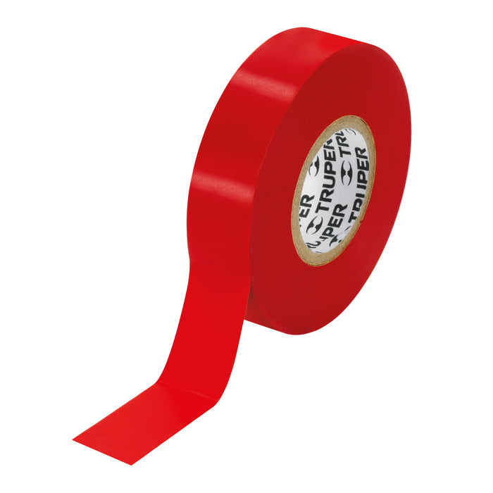 Cinta de aislar de 18 m x 19 mm, roja, TRUPER