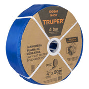 Rollo de manguera plana de 4' x 50m de descarga p/motobomba