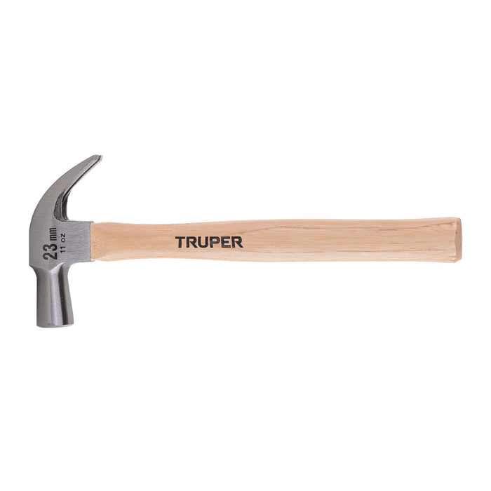 Martillo cabeza cónica 23 mm uña curva, mango madera, TRUPER