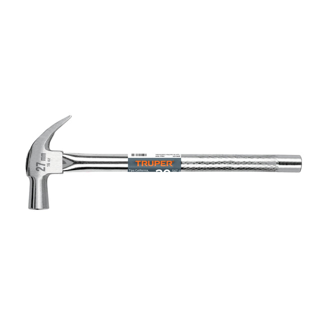 Martillo cabeza cónica 27 mm uña curva, mango tubular,TRUPER