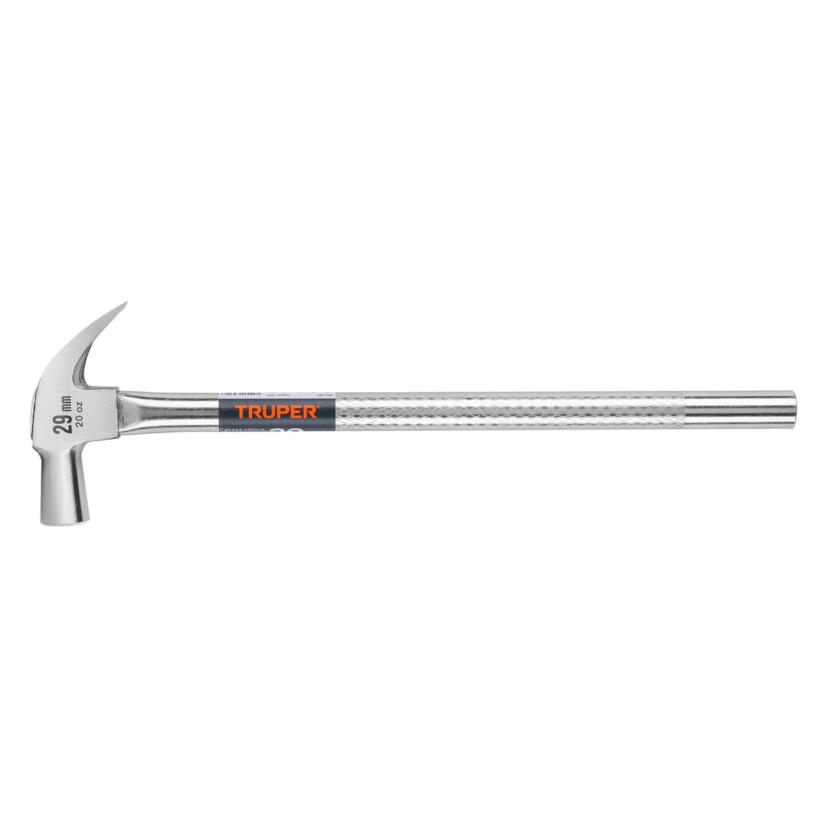Martillo cabeza cónica 29 mm uña curva, mango tubular,TRUPER