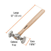 Martillo desabollador 11 oz estándar, mango 12', TRUPER