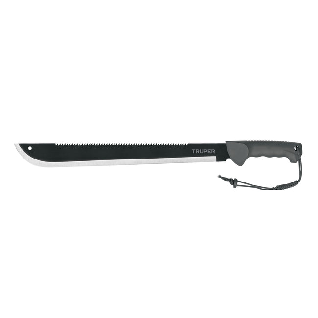 Machete doble filo 18', cacha inyectada, con funda, TRUPER
