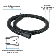 Manguera de desagüe o llenado lavadora, 1 m, FOSET