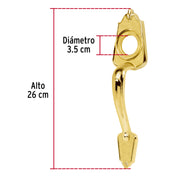 Chapetón metálico para puerta, acabado latón brillante