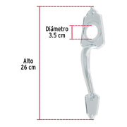Chapetón metálico para puerta, acabado cromo mate
