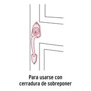 Chapetón metálico para puerta, acabado cromo mate