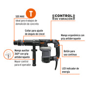 Martillo demoledor SDS Max 6kg, 14J, 1200W, TRUPER EXPERT