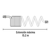 Manguera para compresor, tipo resorte, 15.2 m x 1/4', PRETUL