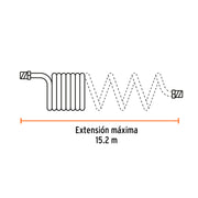 Manguera para compresor, tipo resorte, 15.2 m x 1/4', TRUPER