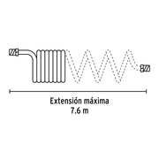 Manguera para compresor, tipo resorte, 7.6 m x 1/4', PRETUL