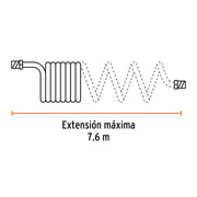 Manguera para compresor, tipo resorte, 7.6 m x 1/4', TRUPER