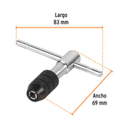 Maneral en T para machuelo 1/4', TRUPER