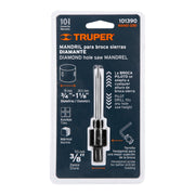 Mandril para brocasierra diamante con rosca 3/8', TRUPER