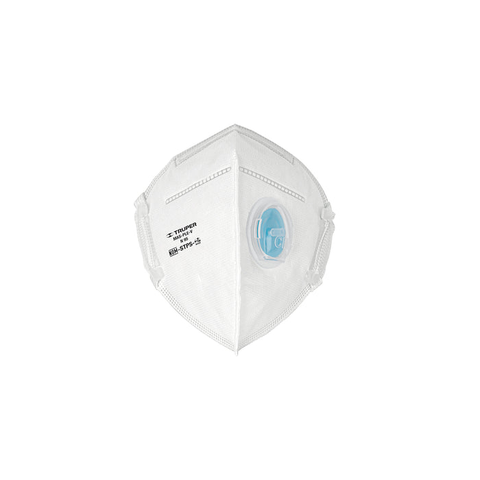 Respirador plegable N95 con válvula para partículas, TRUPER