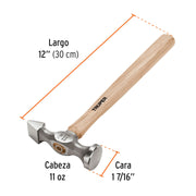 Martillo desabollador 11 oz tipo cincel, mango 12', TRUPER