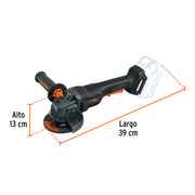 Esmeriladora 4-1/2' 20V, int. paleta, s/accesorios, MAX