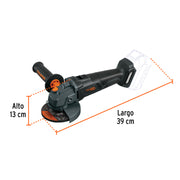 Esmeriladora 4-1/2', 20V, s/accesorios, TRUPER MAX