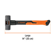 Marro octagonal 4 lb, mango de fibra de vidrio 14', TRUPER