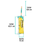Trapeador de microfibra lisa, bastón de 120 cm, KLINTEK