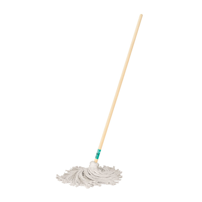 Trapeador tipo mechudo, 250 g con bastón de 120 cm, KLINTEK
