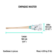 Trapeador tipo mechudo, 450 g con bastón de 120 cm, KLINTEK