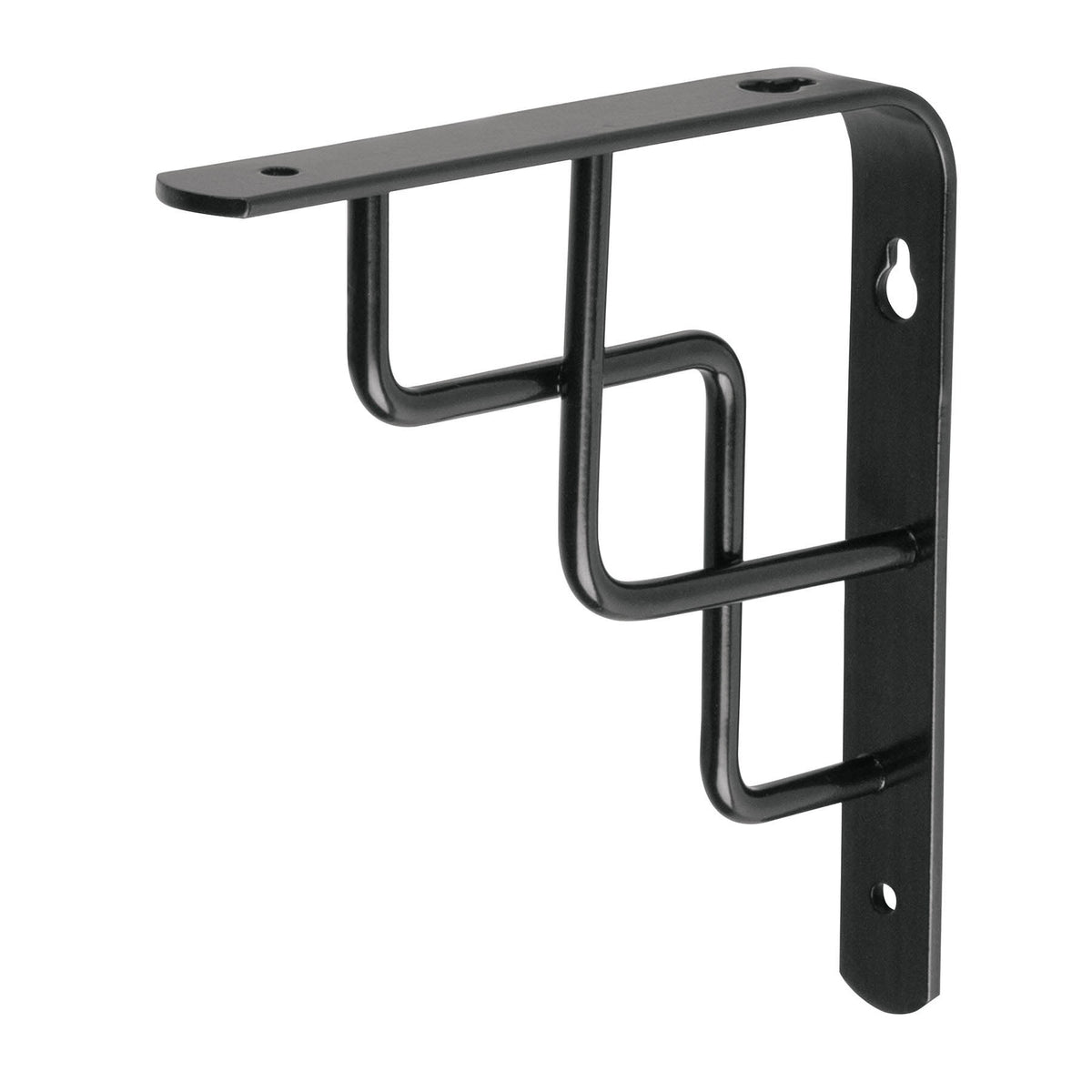 Ménsula reforzada negra 6 x 6', diseño escalera, FIERO