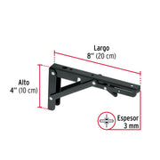Ménsula plegable de acero negra 4' x 8', FIERO