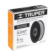 Caja 5 kg de microalambre de núcleo fundente, .030', TRUPER