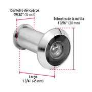 Mirilla de seguridad acabado cromo mate, HERMEX