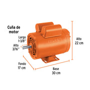 Motor eléctrico monofásico de 1 1/2 HP, baja velocidad
