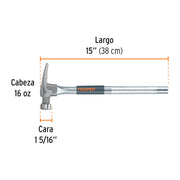 Martillo tubular 16 oz uña California Ripper, cara fresada