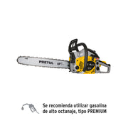 Motosierra 45 cc a gasolina con barra de 18', PRETUL
