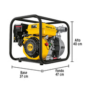 Motobomba autocebante 2'x2', gas. 6-1/2HP, agrícola, PRETUL