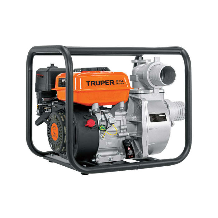Motobomba autocebante 3'x3', gasolina 7HP, agrícola, TRUPER