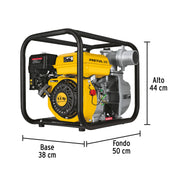 Motobomba autocebante 3'x3', gas. 6-1/2HP, agrícola, PRETUL