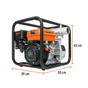 Motobomba autocebante 3'x3', gasolina 7HP, agrícola, TRUPER