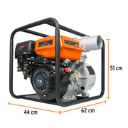 Motobomba autocebante 4'x4', gasolina 9HP, agrícola, TRUPER