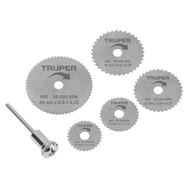 Kit de minidiscos sierra para herramienta rotativa, 5 piezas