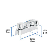 Mezcladora 4' lavabo, ABS, hexagonal, BASIC