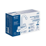 Mezcladora 4' lavabo, ABS, cuello bar, hexagonal, BASIC