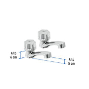 Juego llaves individuales lavabo, ABS, hexagonal, BASIC