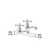 Juego llaves individuales lavabo, ABS, cruceta, BASIC