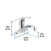 Monomando lavabo, ABS, nariz curva, BASIC