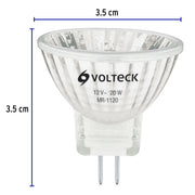 Lámpara de halógeno 20 W tipo MR11 en caja, VOLTECK