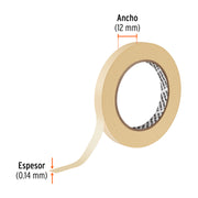 Cinta masking tape de 1/2' x 50 m, TRUPER