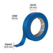 Cinta masking tape azul de 1' x 50 m para pintor, TRUPER